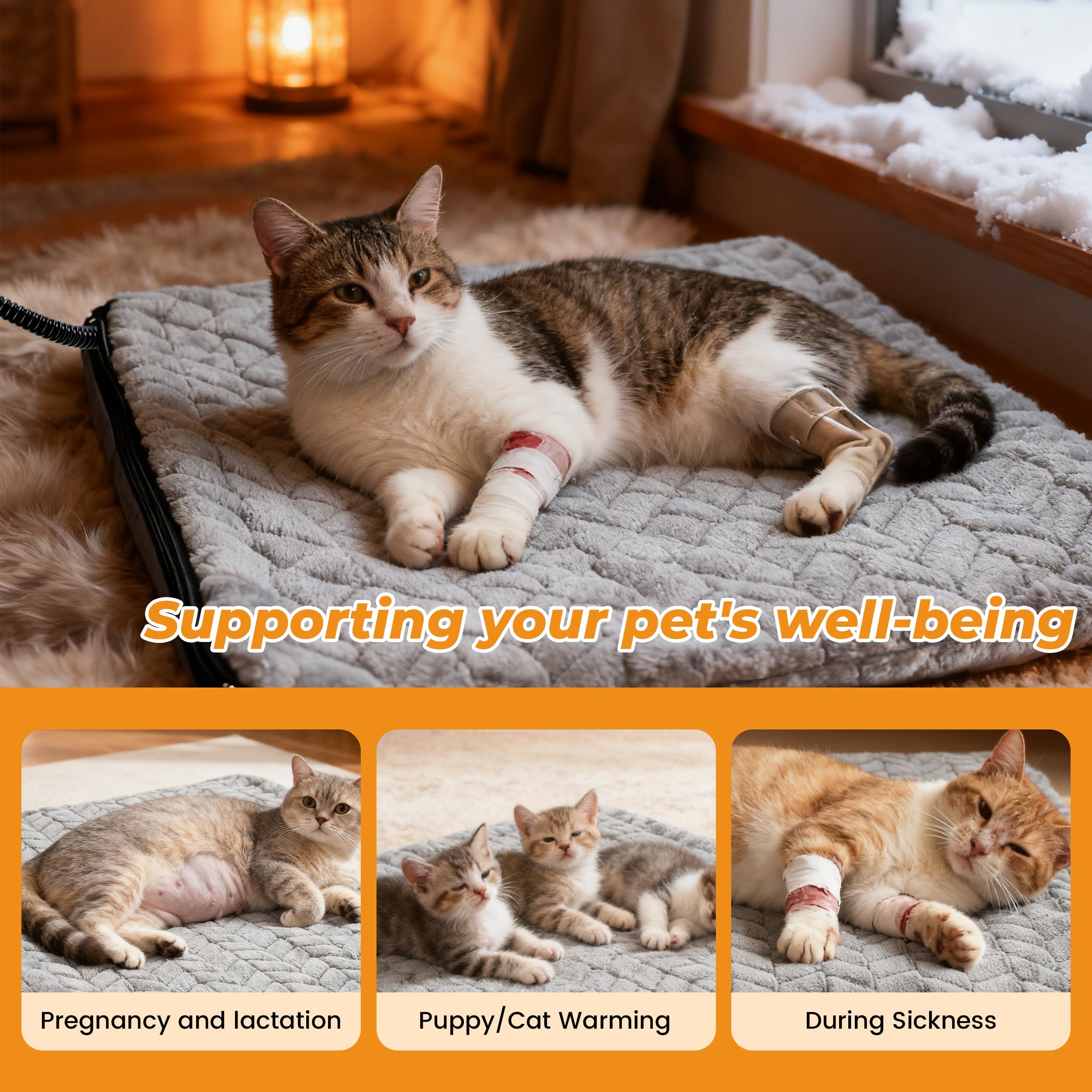 PatiencET heated cat pad washable cover demonstrates easy, hygienic cleanup after use.