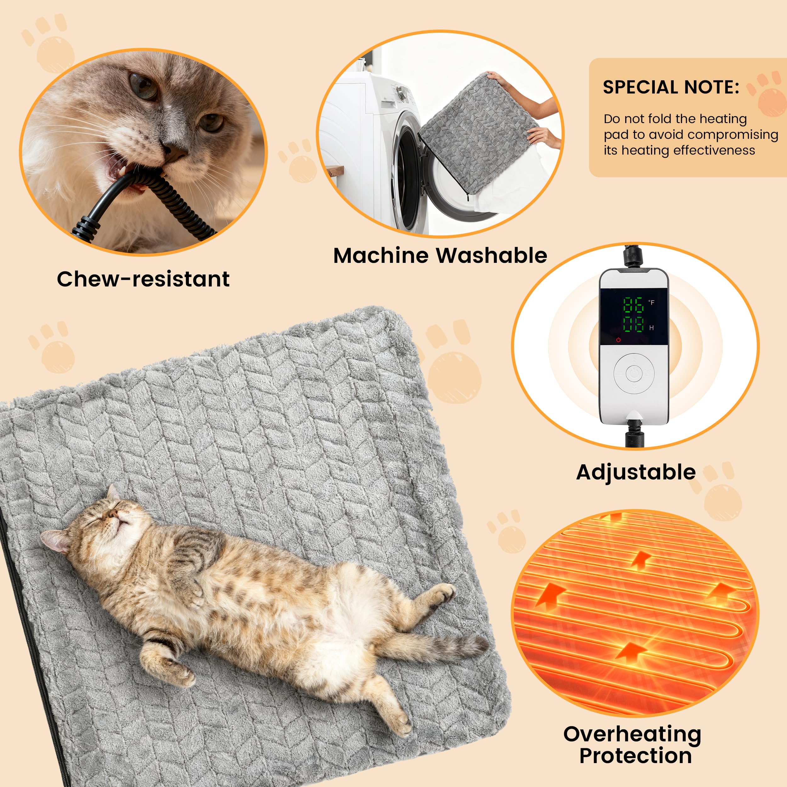 PatiencET heated cat pad waterproof liner keeps interiors clean and dry.