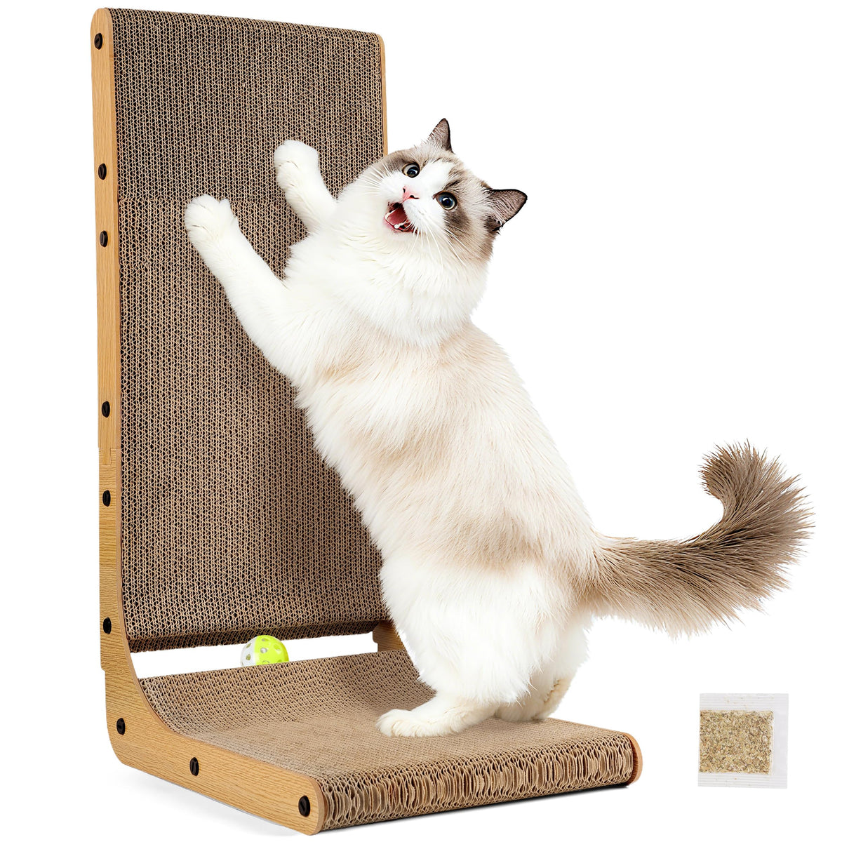 PatiencET large cat scratcher vertical post helps indoor cats stretch and protect furniture.