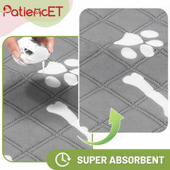 PatiencET pad features skin-friendly fabric for comfortable paw contact.
