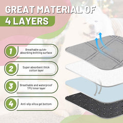 PatiencET washable pee pad with waterproof bottom keeps surfaces dry.