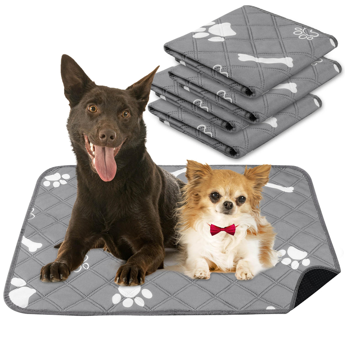 PatiencET washable pee pads 18x24 stack demonstrate quick-dry absorbency for home training