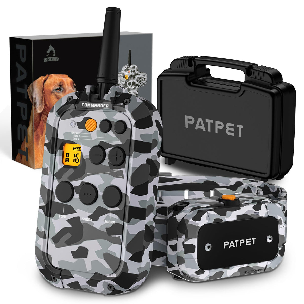 PATPET dog shock collar camouflage receiver for outdoor training
