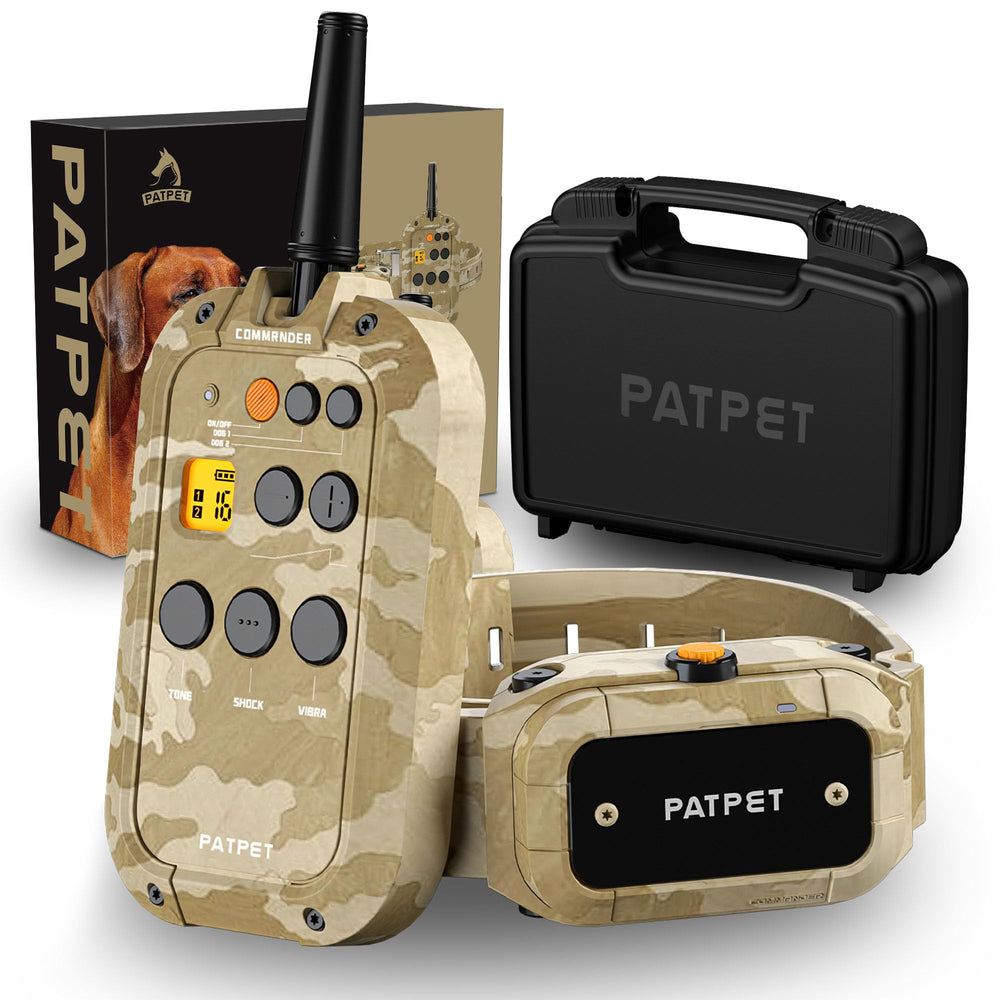 PATPET dog shock collar remote ready for quick recall and obedience training.