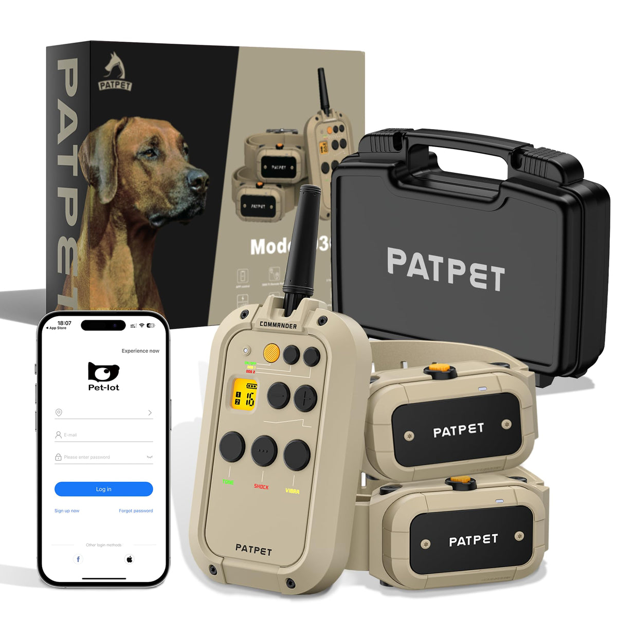 PATPET dog training collar remote control for seamless training sessions