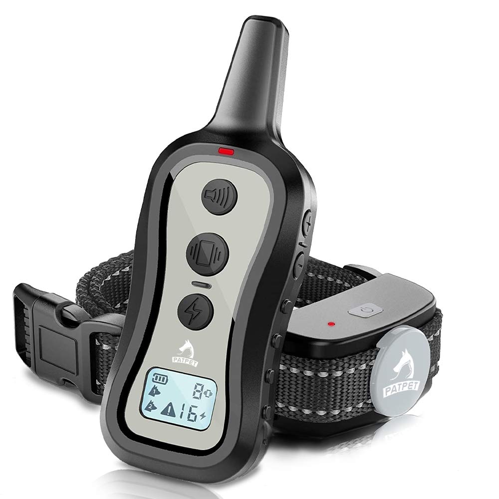 PATPET remote control for dog training collar enables quick commands during sessions.
