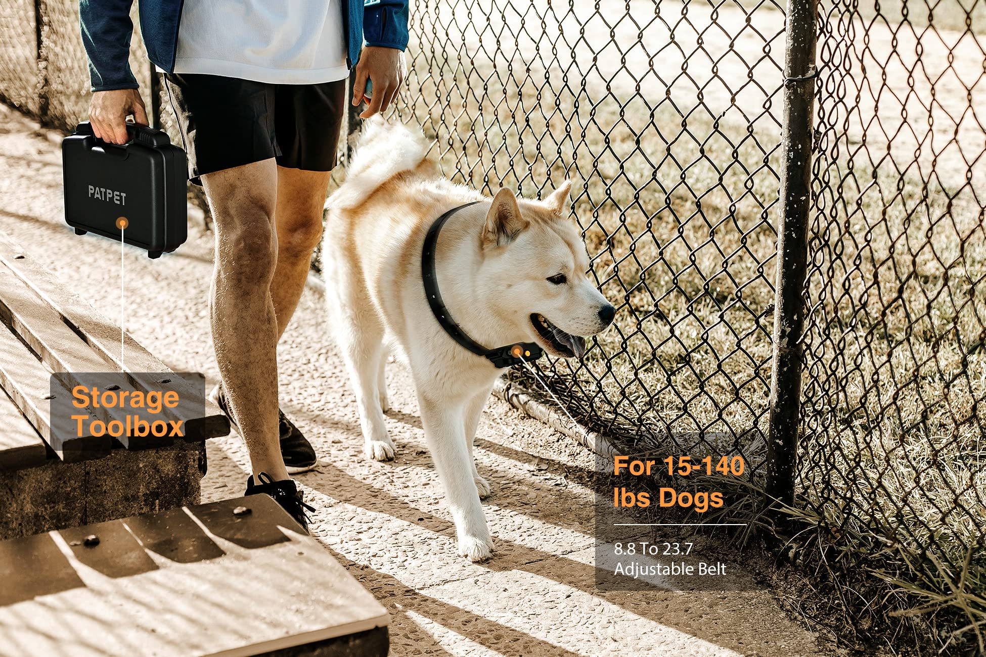 PATPET e-collar remote control showing multi-mode training options for flexible dog training.