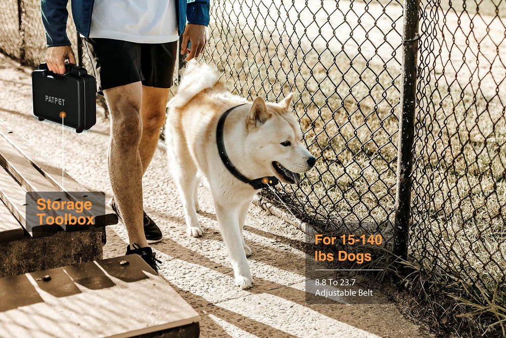 PATPET e-collar remote control showing multi-mode training options for flexible dog training.