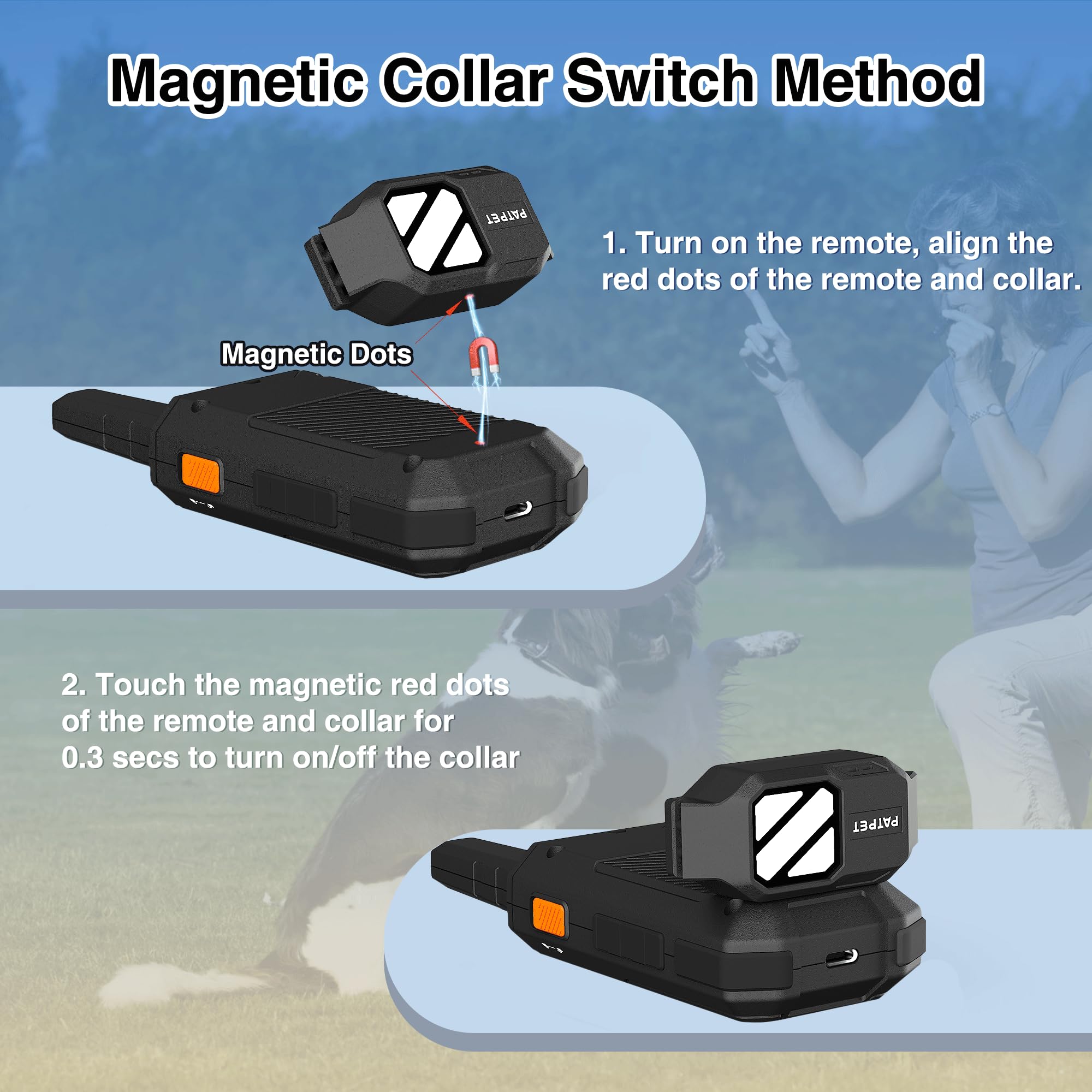 PATPET magnetic collar switch enables touch-on/off control