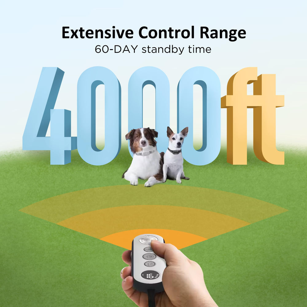 PATPET receiver collar offers a comfortable lightweight fit for dogs from 10 to 120 lbs