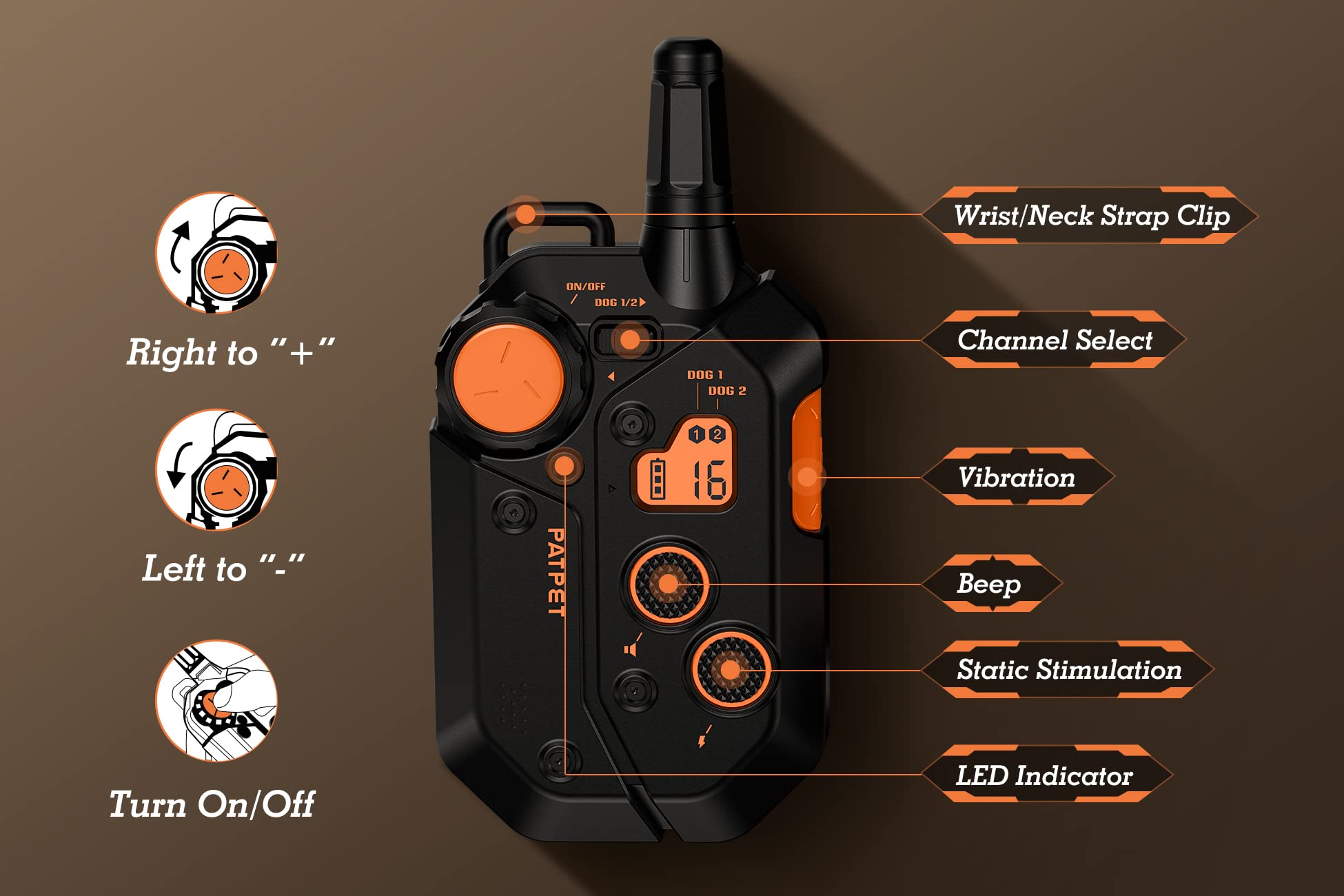 PATPET training kit image features treat bag, clicker, and whistle.