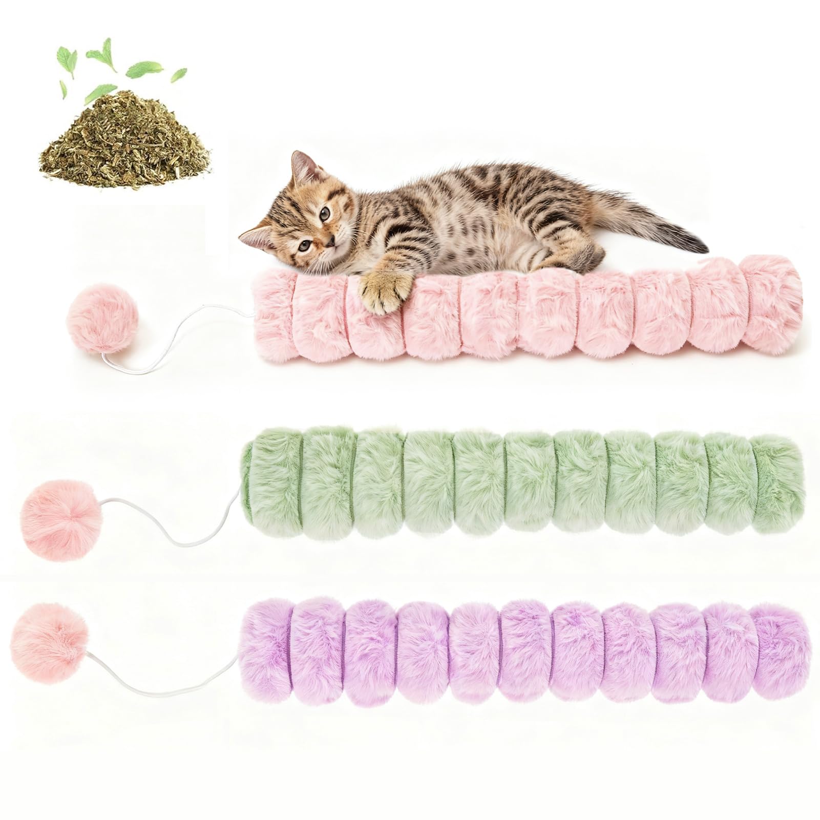 PATTEPOINT cat toy pillows with long soft material for cozy snuggle and interactive play.