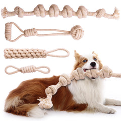 PATTEPOINT knot rope toy 26-inch for aggressive chewers supports dental-friendly play