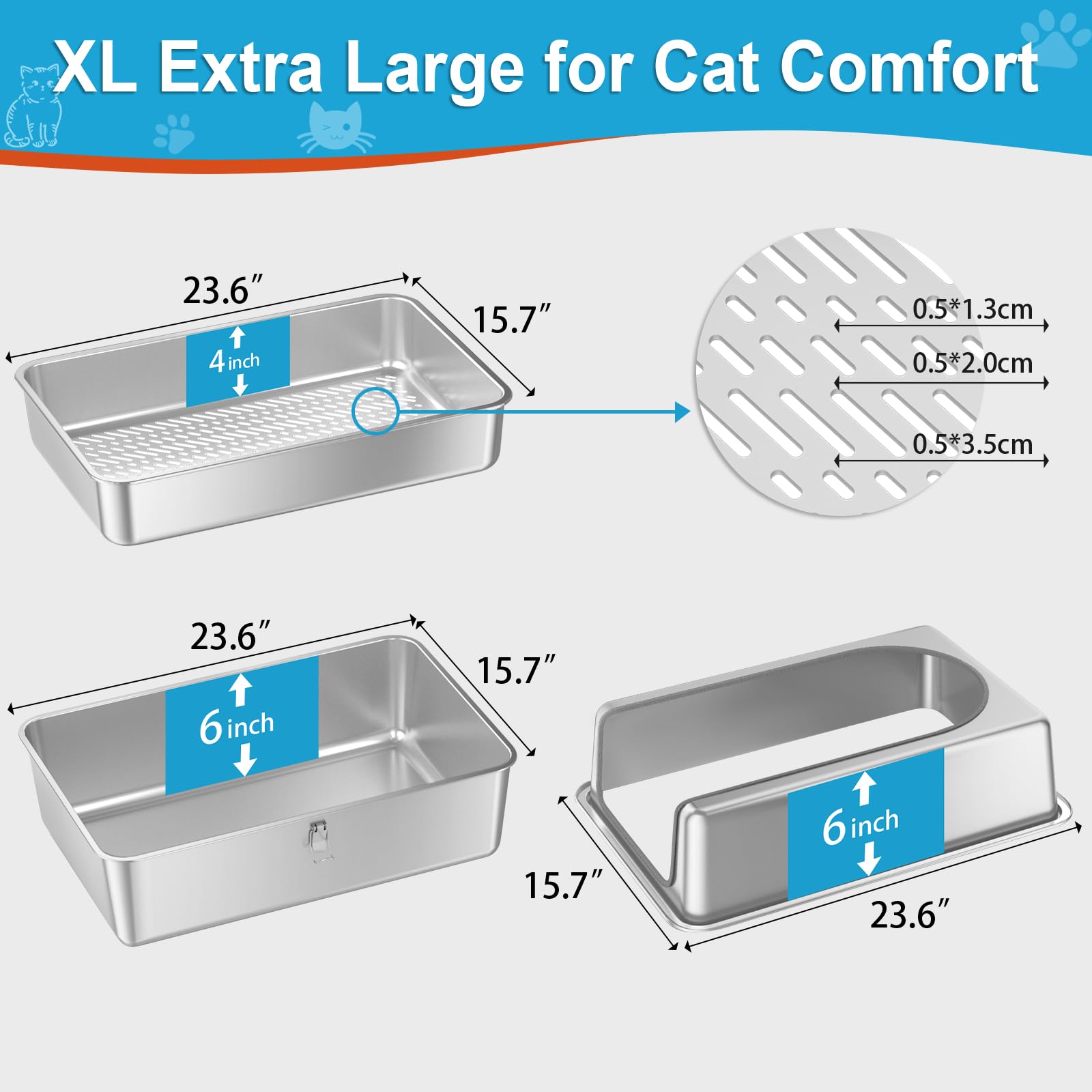 Paulmele XL dimensions 23-6x15-7x4 inches support easy setup.
