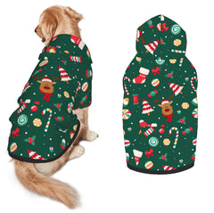 PAUSEBOLL Pets Christmas Deer Tree Hoodie front view offers cozy warmth for outings.