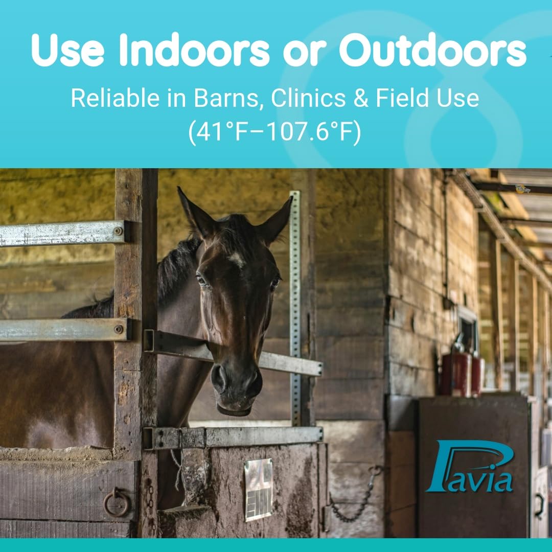 Pavia Rectal Temp Thermometer field-use setup ready for barns and clinics.
