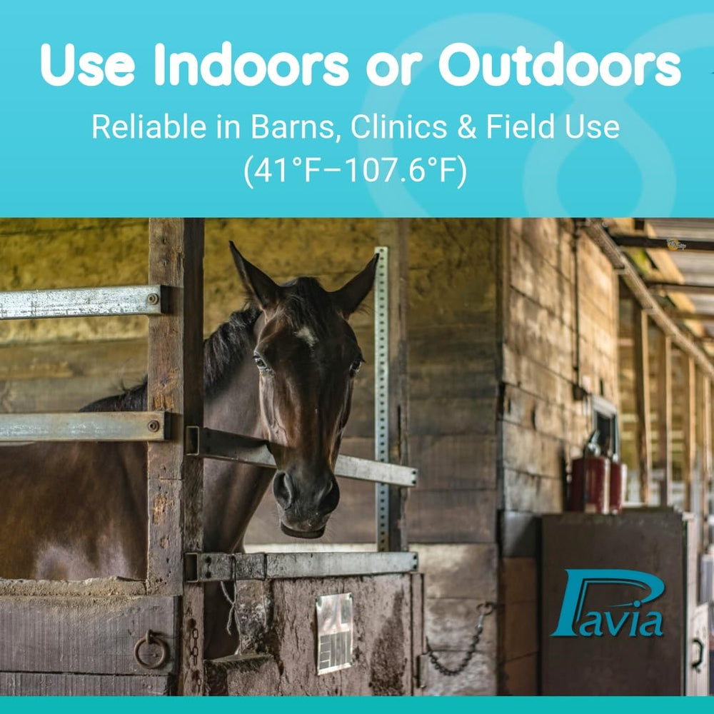 Pavia Rectal Temp Thermometer field-use setup ready for barns and clinics.