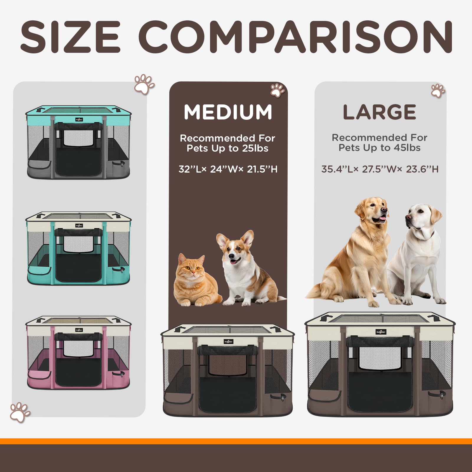 PAW BALLET foldable pet playpen folded compact showcases travel-friendly design.