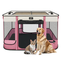 PAW BALLET foldable playpen in setup, spacious pet area ideal for kittens and small cats.