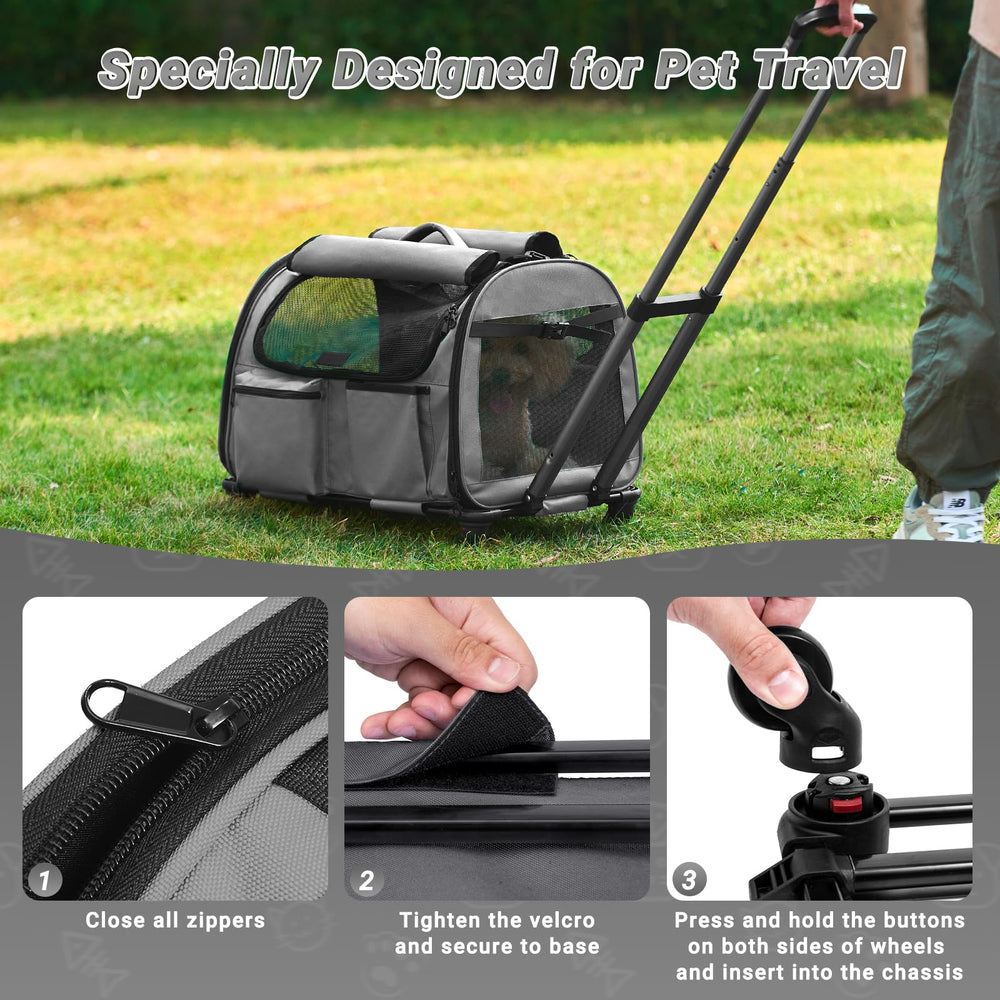 PAW BALLET storage pockets on carrier for on-the-go essentials