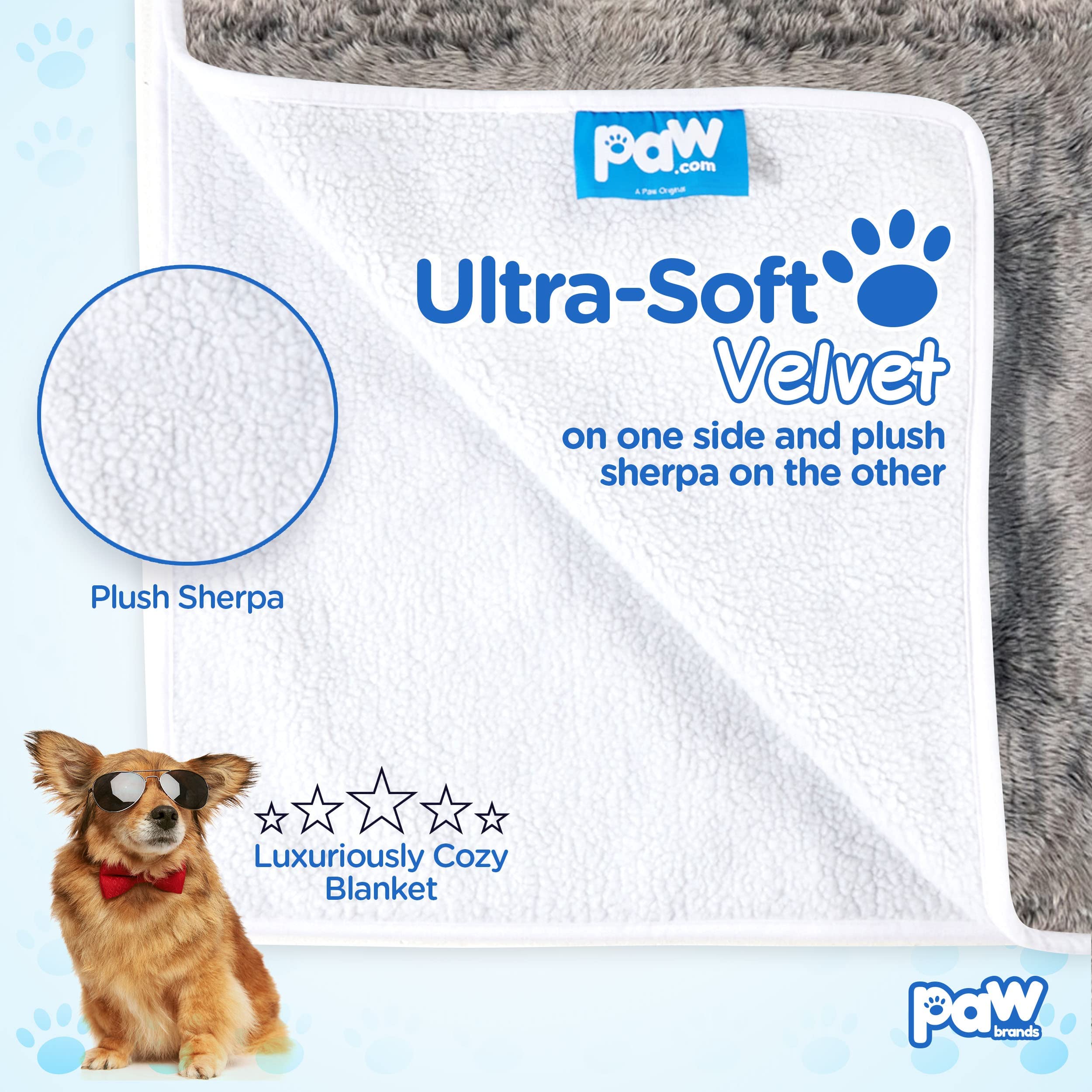 PAW BRANDS PupProtector draped over bed adds snuggly comfort for naps.