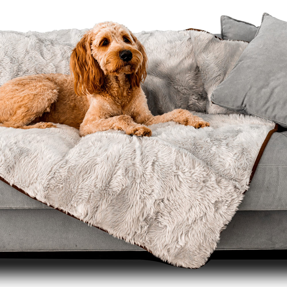 PAW BRANDS PupProtector waterproof throw blanket, close-up of fabric, reduces stain risk on furniture.