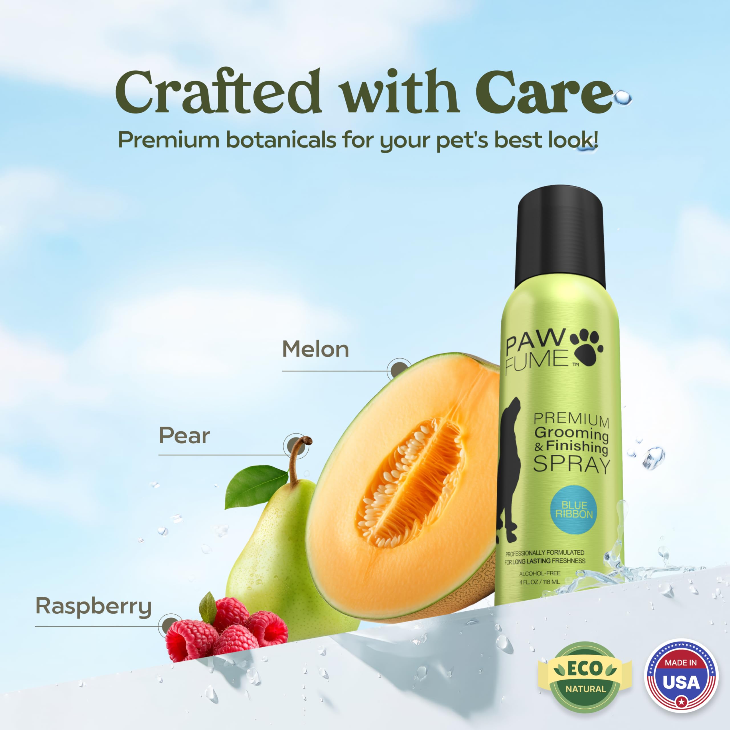 PAWFUME Blue Ribbon aplicación-en-pelo: desenreda mientras hidrata el pelaje.