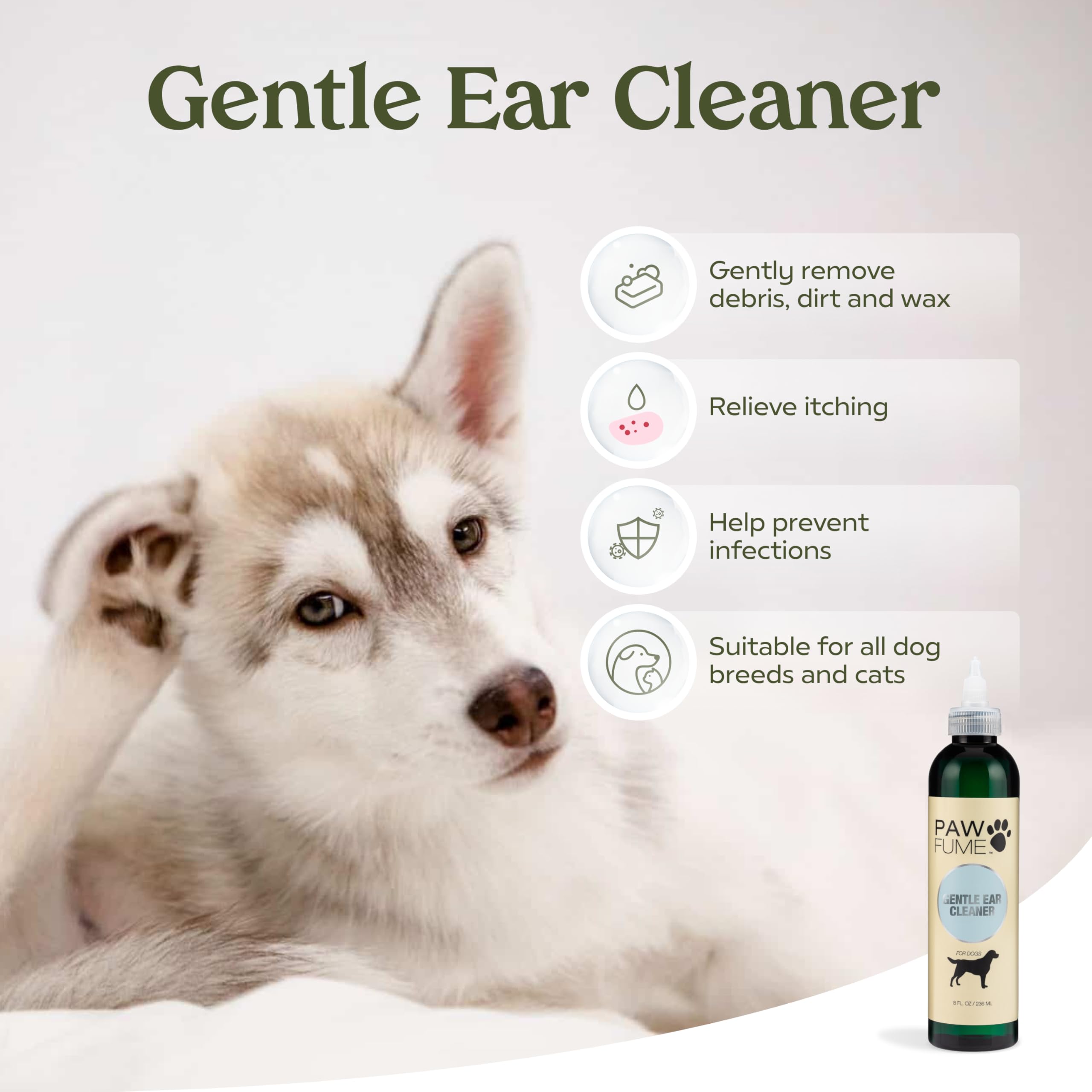 Paw Fume botanical odor elimination scene highlights natural freshness and skin-hydrating benefits.