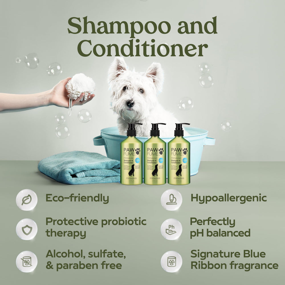 Paw Fume gift box set closeup shows versatile spray nozzles for even application.