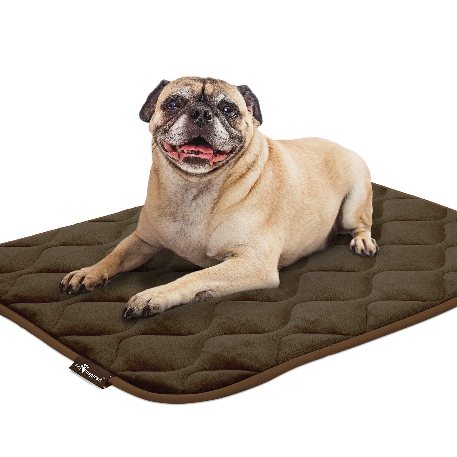 Paw Inspired crate mat machine-washable for quick cleanup.