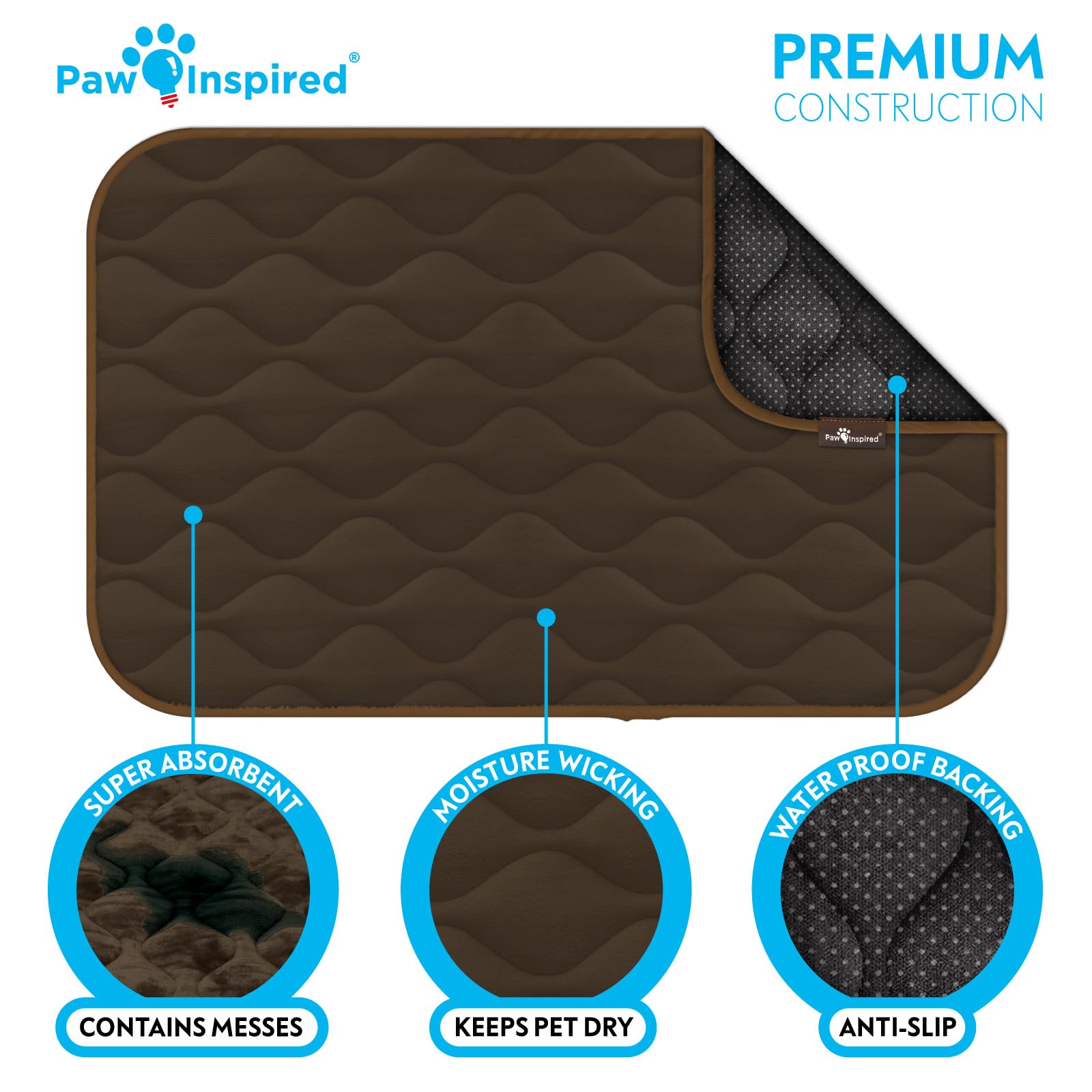 Paw Inspired moisture-wicking top layer absorbs dampness efficiently