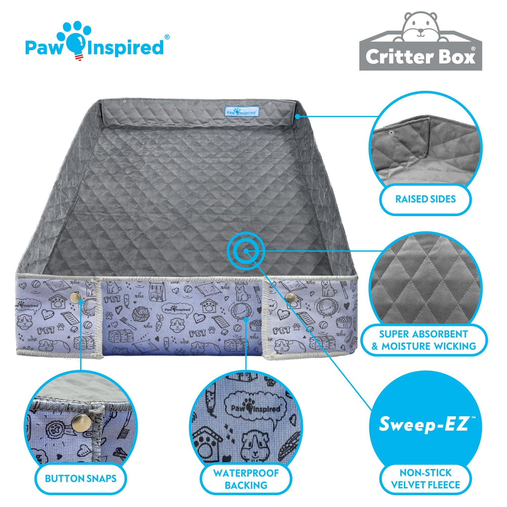 Paw Inspired Critter Box Edge Protected Pee Pads simplify cleanup around edges.