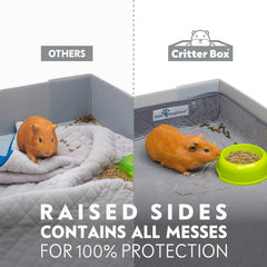 Paw Inspired Critter Box Liner reversible gray blue side showcases flexible styling for small pets