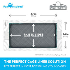 Paw Inspired Critter Box Liner waterproof seamless design reduces leaks and keeps cages tidy