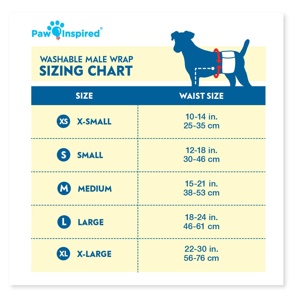 Paw Inspired reusable dog diaper closeup highlights absorbent core for incontinence protection.