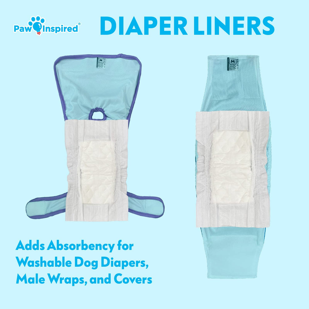 Paw Inspired dog diaper liners leakproof edges closeup highlights added leak protection.