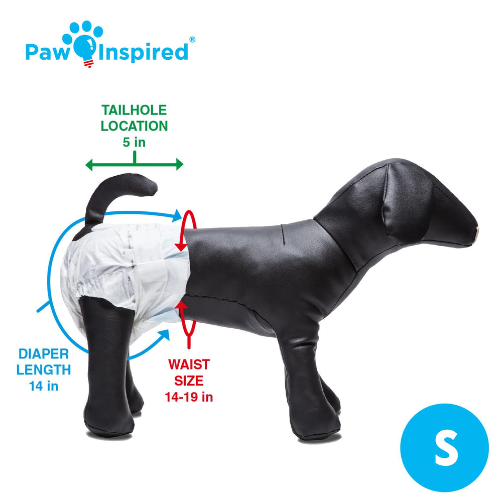 Paw Inspired diaper suspenders are optional to help keep diapers in place during active dogs.
