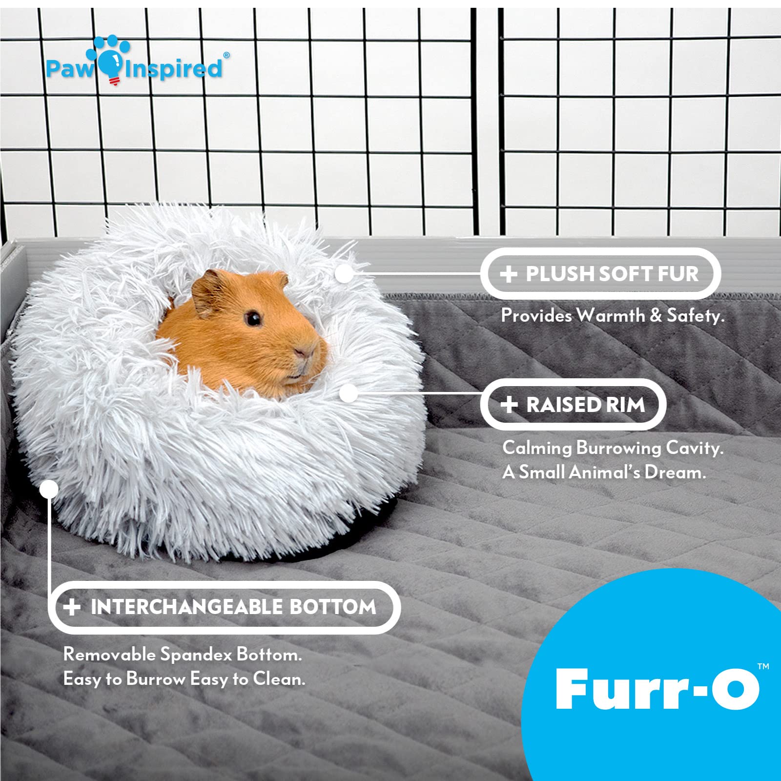 Paw Inspired Furr-O machine-washable bed cleans easily after adventures and messy play.