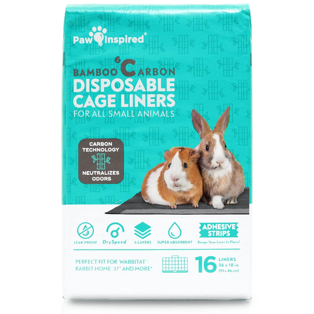 Paw Inspired guinea pig cage liners with bamboo charcoal odor control for a fresher habitat.