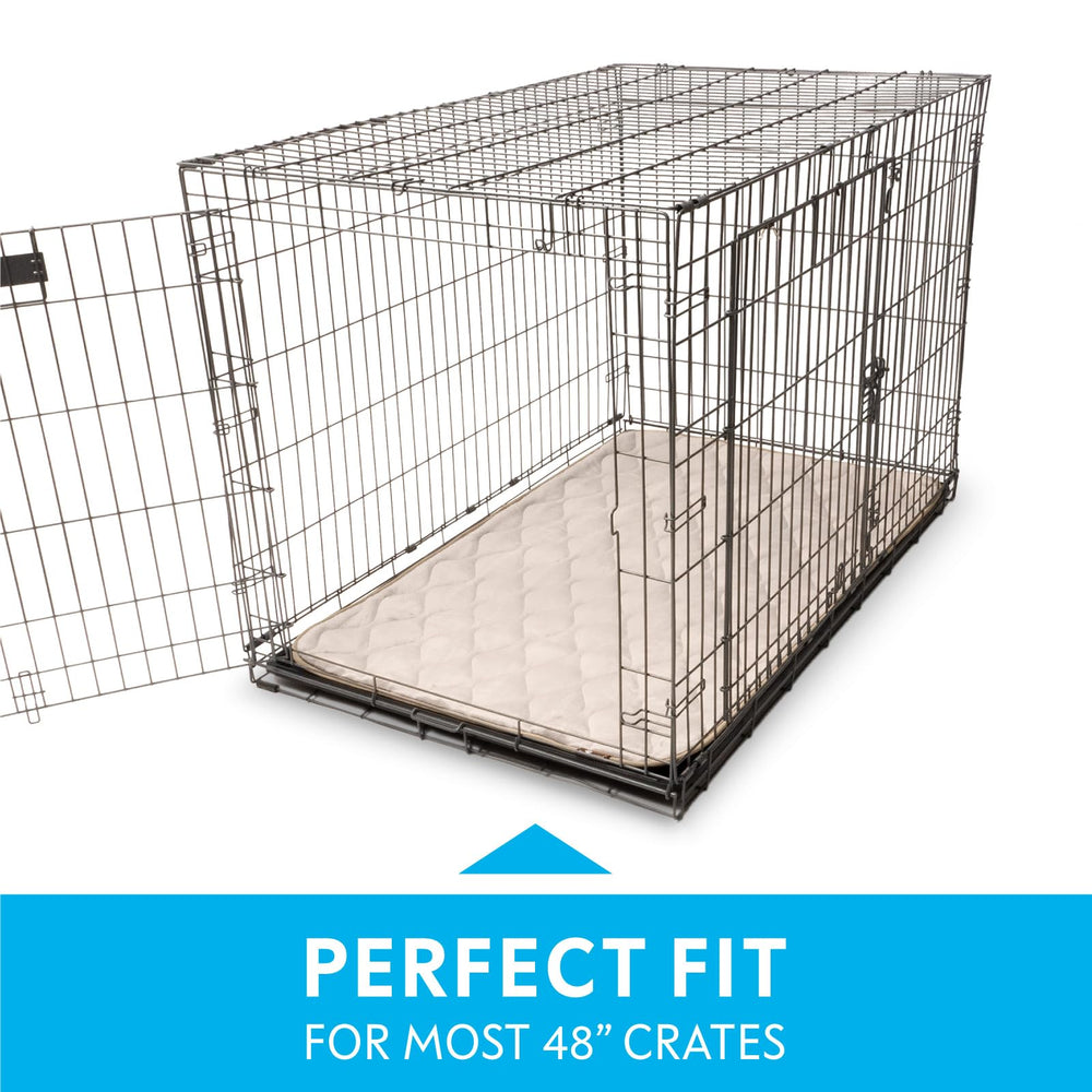 Paw Inspired multi-layer crate pad absorbs moisture and reduces odors effectively.