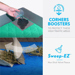 Paw Inspired PopCorner blue-corner-boost emphasizes reinforced corners for absorbent, tidy edges.