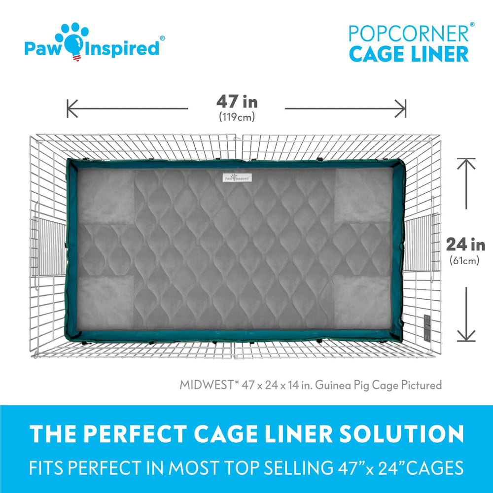 Paw Inspired PopCorner liner features waterproof backing to prevent leaks.