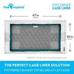Paw Inspired PopCorner liner features waterproof backing to prevent leaks.
