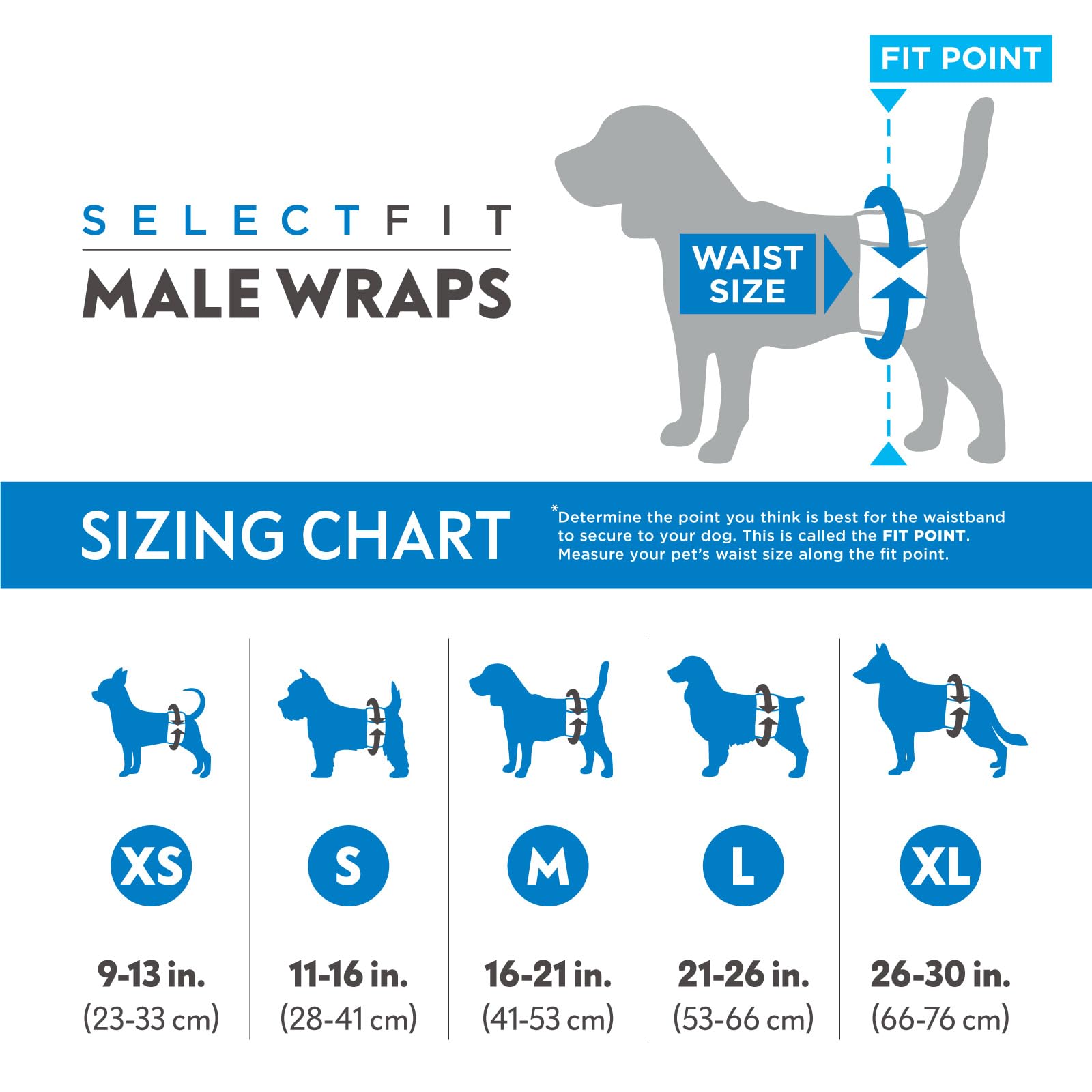 Paw Inspired Select Fit male diapers showing leakproof edges for containment.