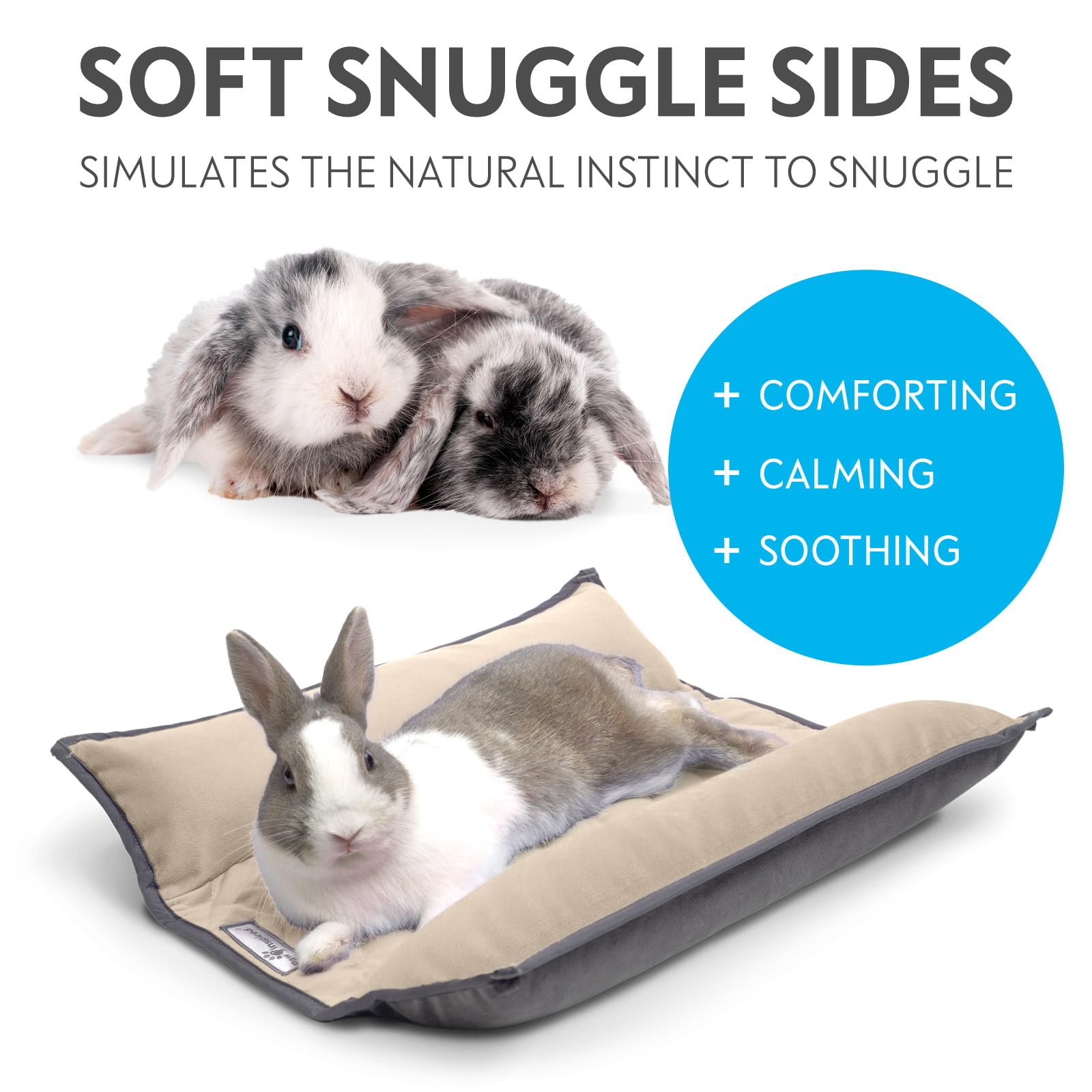 Paw Inspired Snuggle Bunny Bed fits in cages or playpens as a cozy retreat.