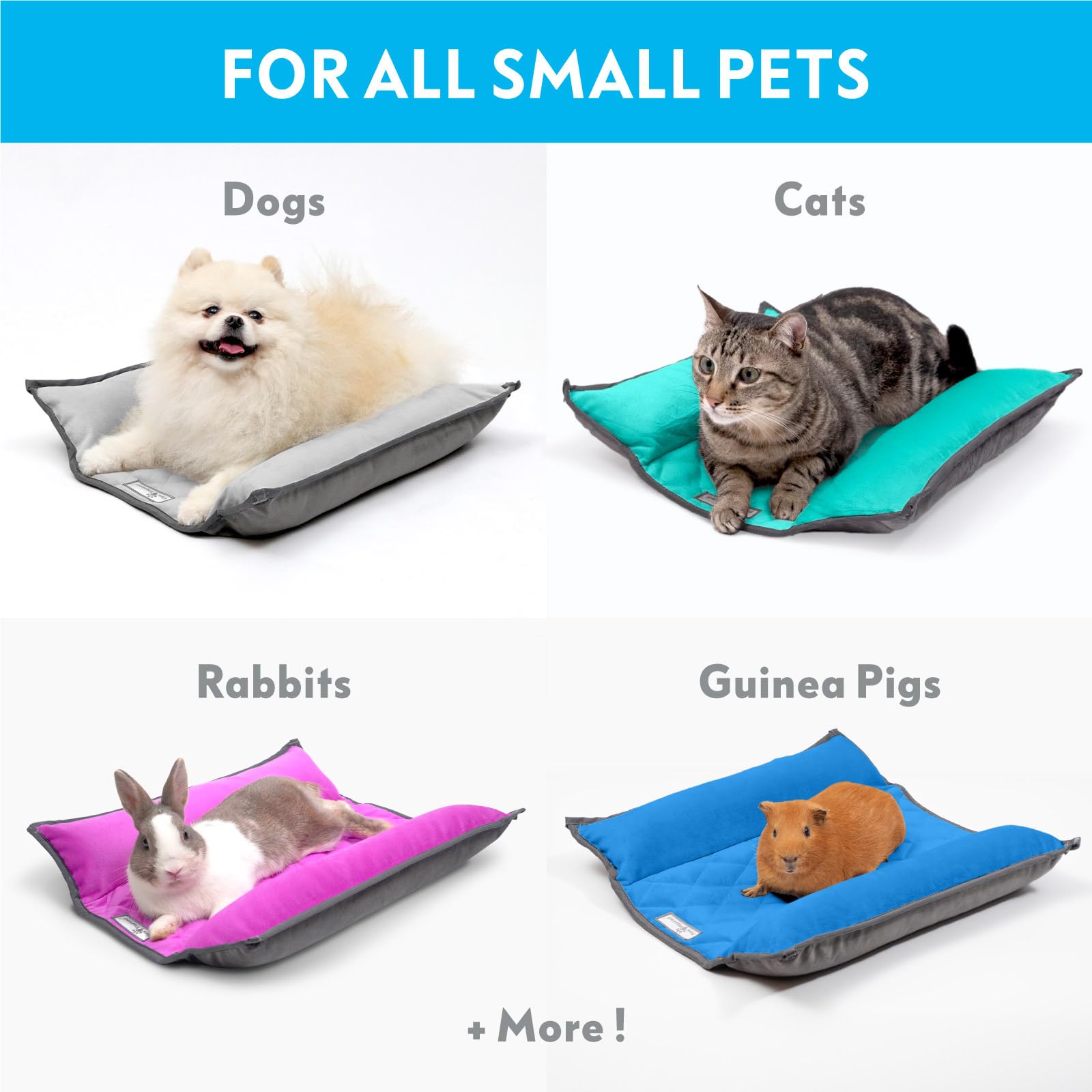 Paw Inspired Snuggle Bunny Bed with pillowy sides provides secure coziness for rabbits and cats.