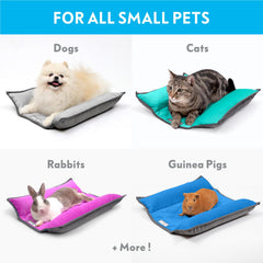 Paw Inspired Snuggle Bunny Bed with pillowy sides provides secure coziness for rabbits and cats.