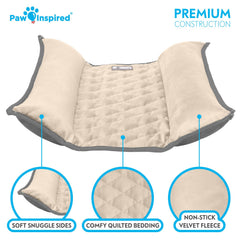 Paw Inspired Snuggle Bunny Bed Sweep-EZ fleece cleans easily, reducing mess.