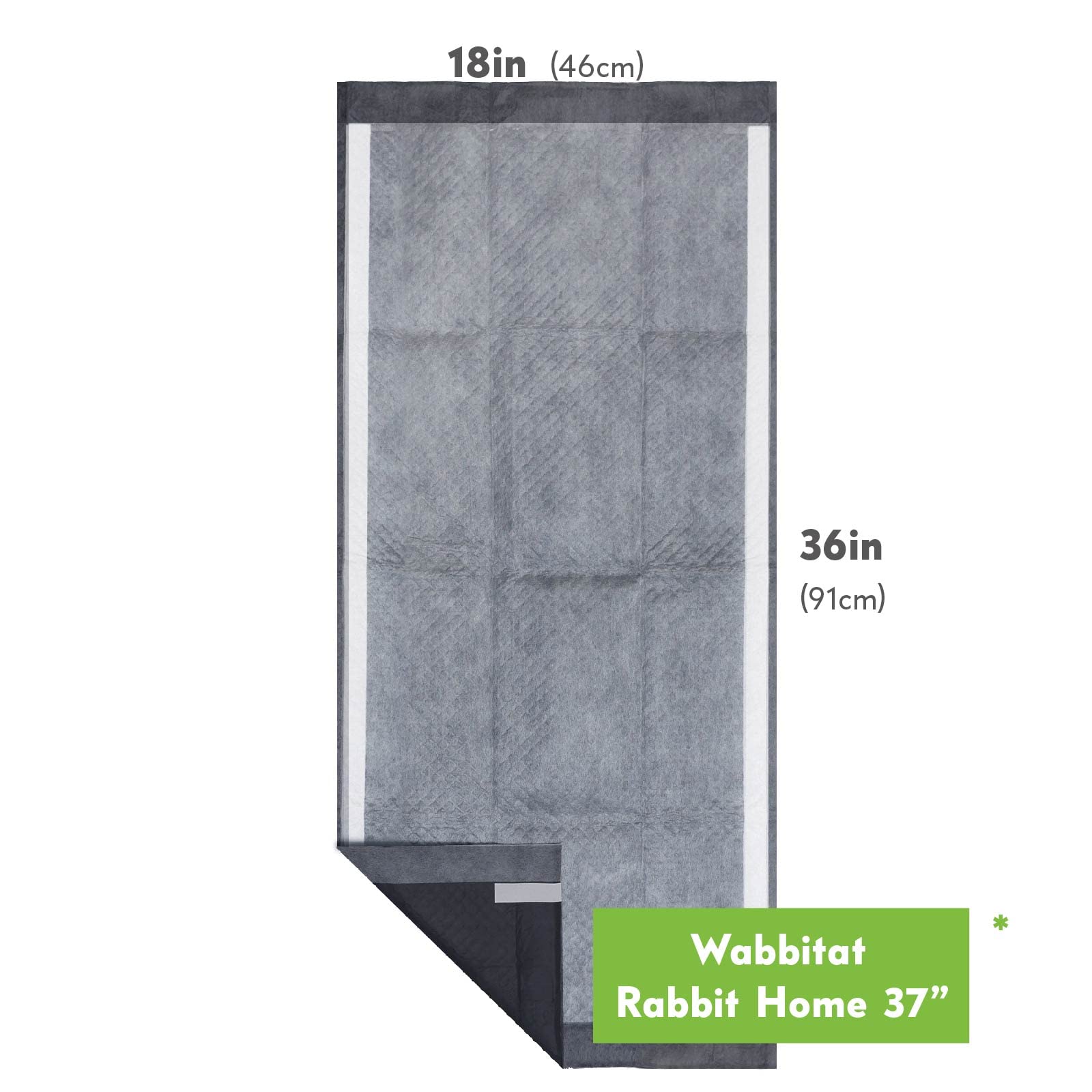 Paw Inspired Wabbitat 37-inch liners in packaging for ready-to-use, highly absorbent care.
