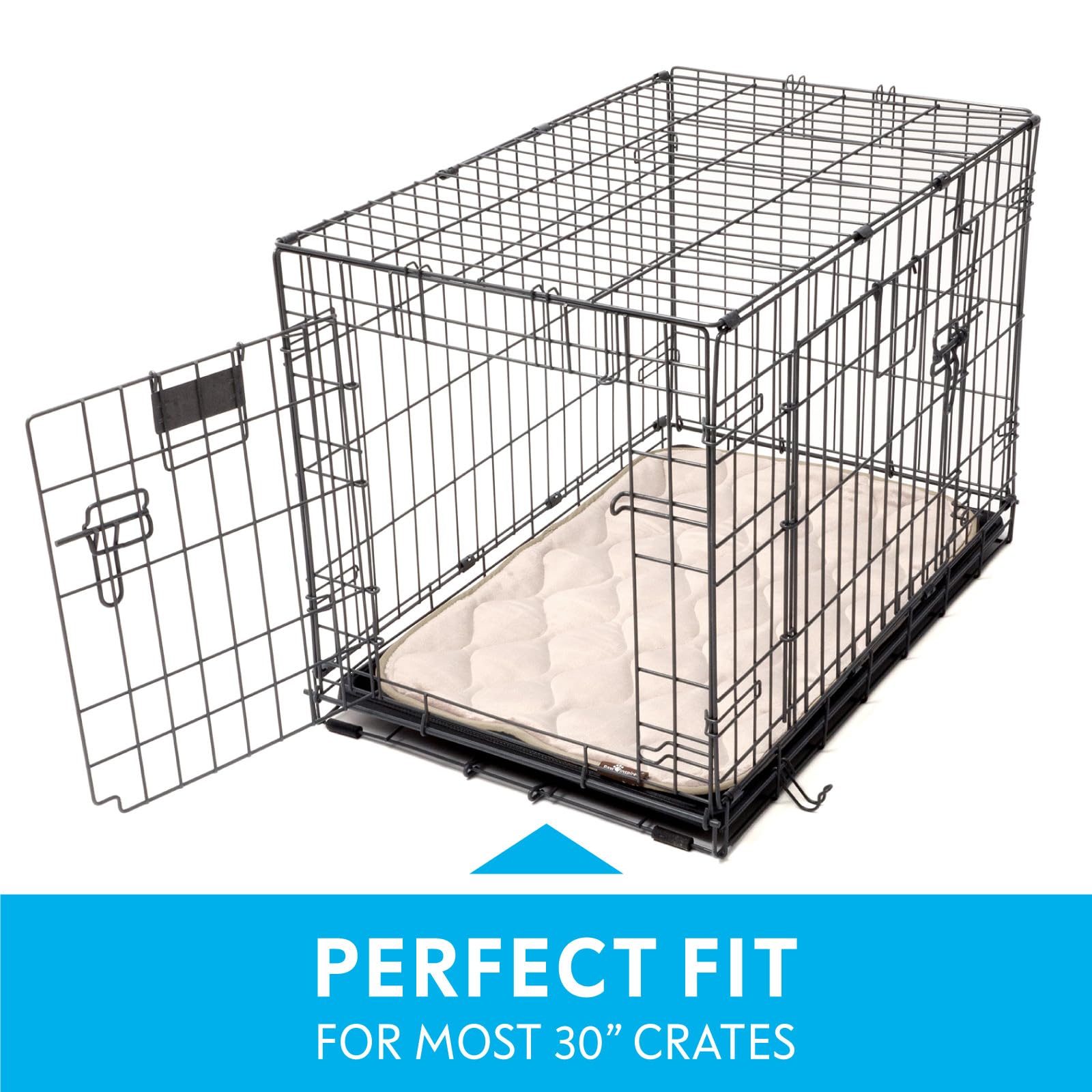 Paw Inspired crate mat anti-slip back keeps the mat stable during movement.